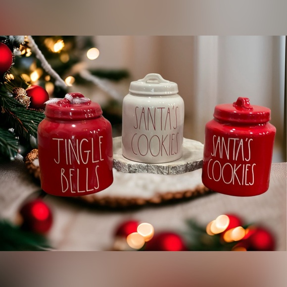 Rae Dunn Santa's Cookies Red Canister ONLY - Picture 1 of 1